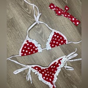 Red & White Polkadot Bikini Set